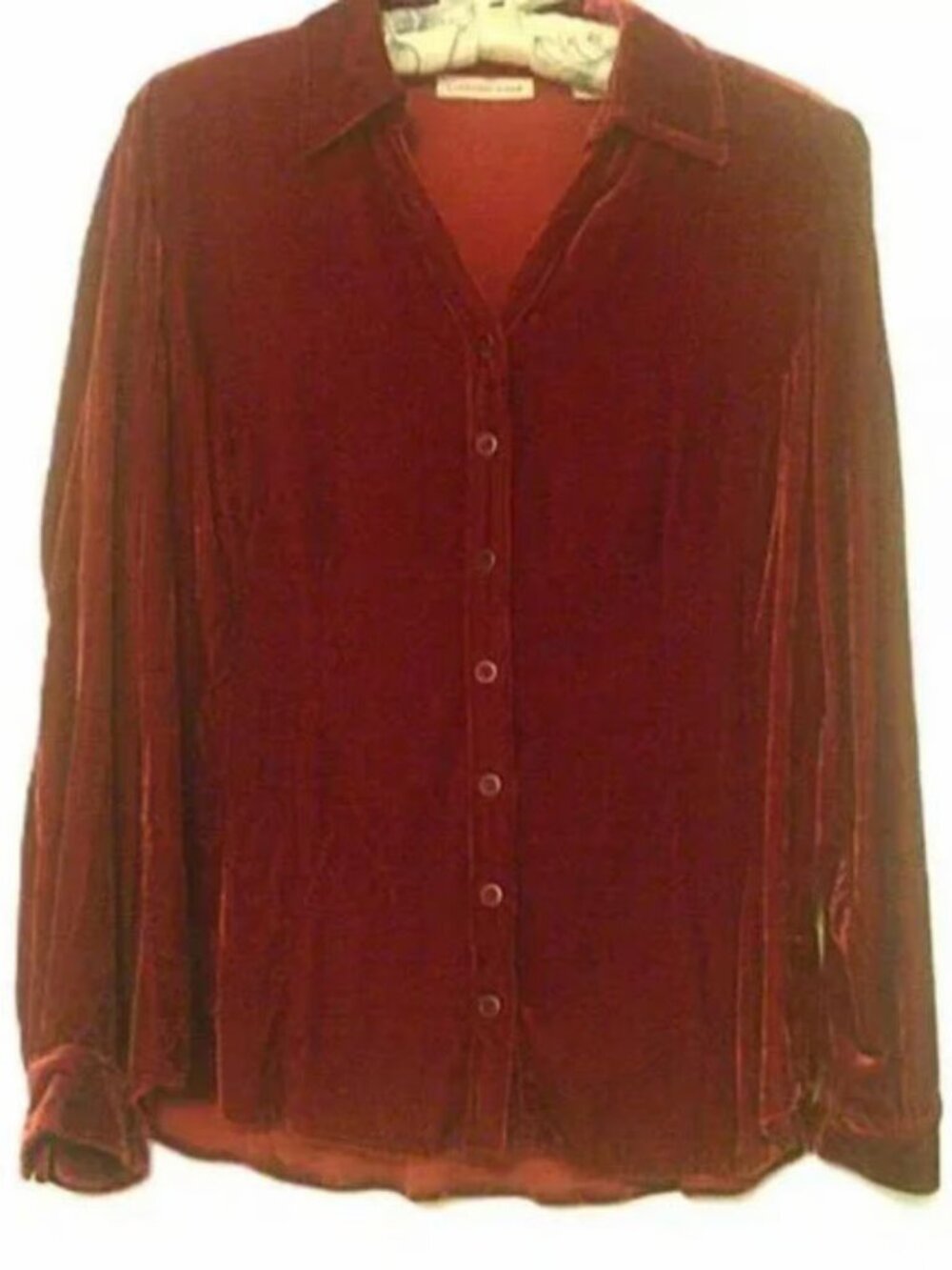 Goth, Medieval, Victorian, Costume, Whimsygoth, Scarlet Red, Velvet Blouse,Large